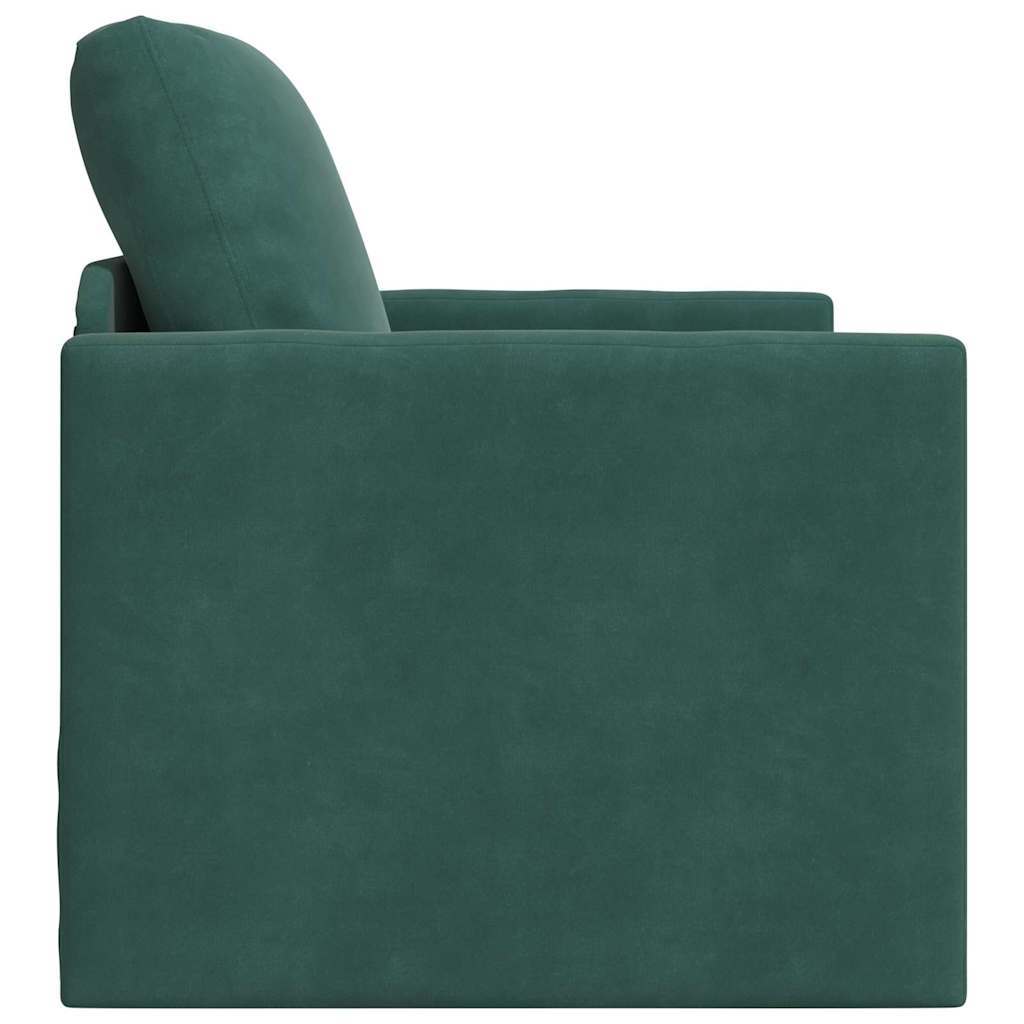 Floor Sofa Bed with Cushion Dark green 74 x 77 x 81 cm Velvet